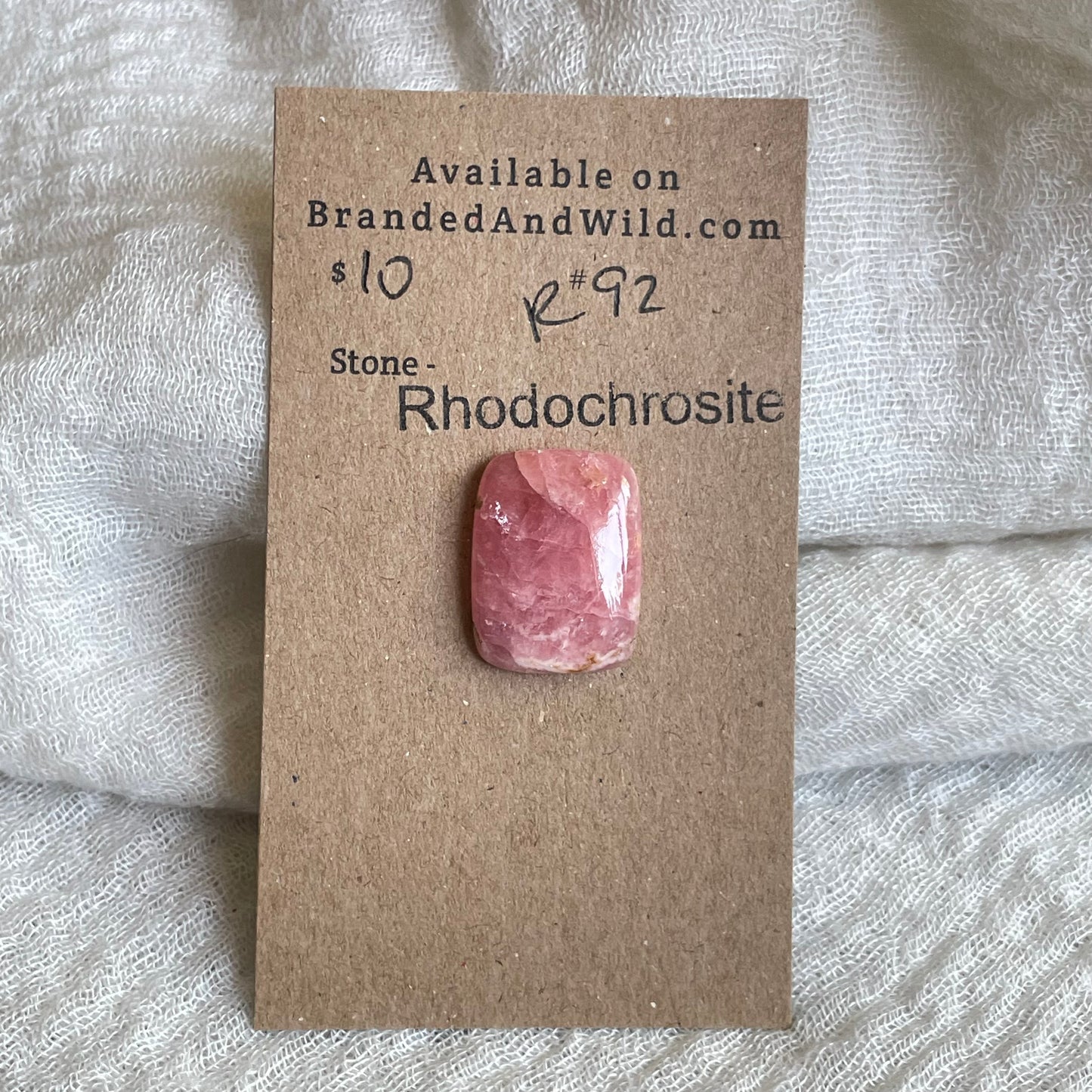 Rhodochrosite Cabochon - R92 E31D3DB0-A402-4A9B-8D1B-FE2F7D62F08C Brandedandwild.com
