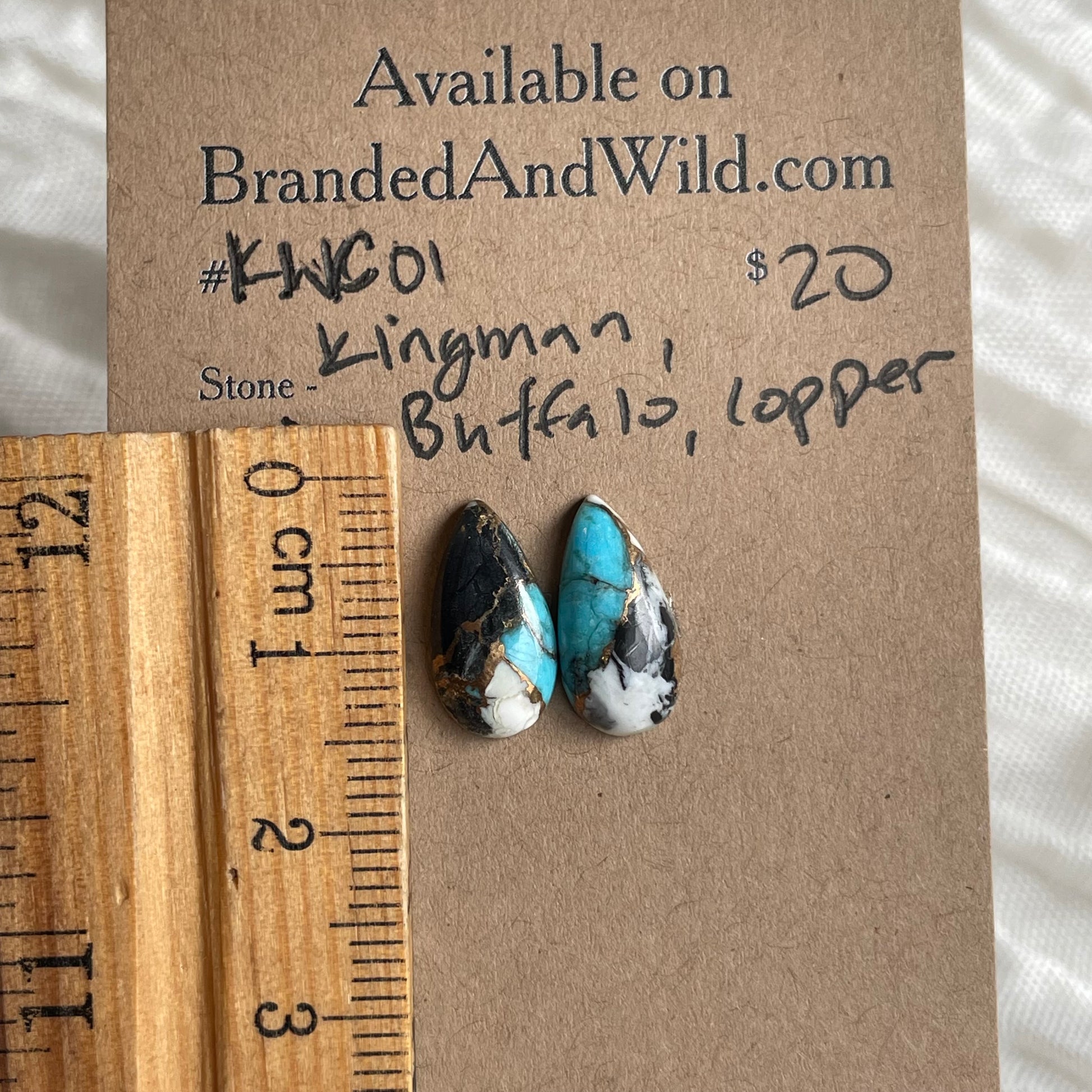 Kingman Turquoise, White Buffalo, Copper Cabochon - KWC01 E33B56E2-7278-44E2-A9B8-EF921724EADC Brandedandwild.com