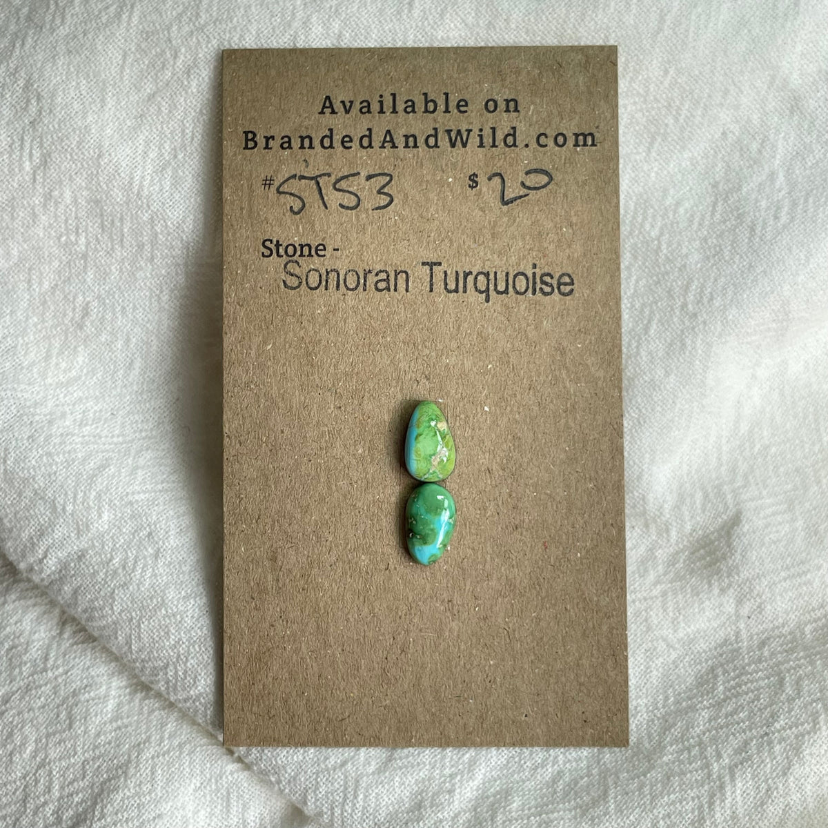 Sonoran Turquoise Cabochon - ST53 E34DE4D5-D7C6-4A48-9FFF-ED4E5DF04DA8 Brandedandwild.com
