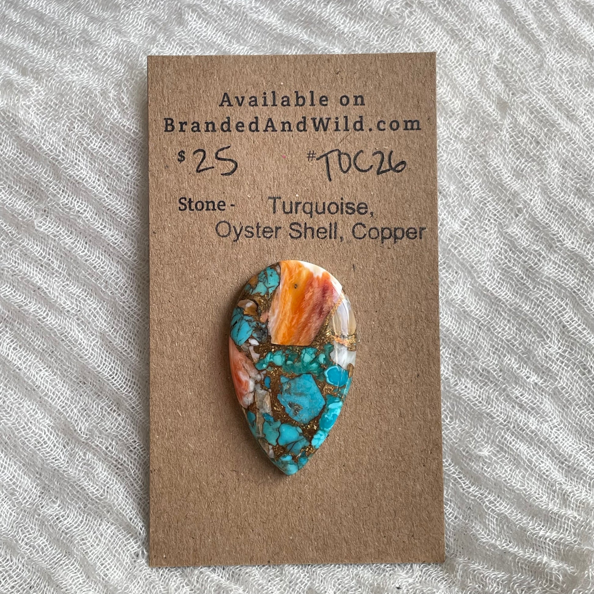 Turquoise, Oystershell, Copper Cabochon - TOC26 E353D53B-033D-4A44-BA4E-E40DB43B4286 Brandedandwild.com