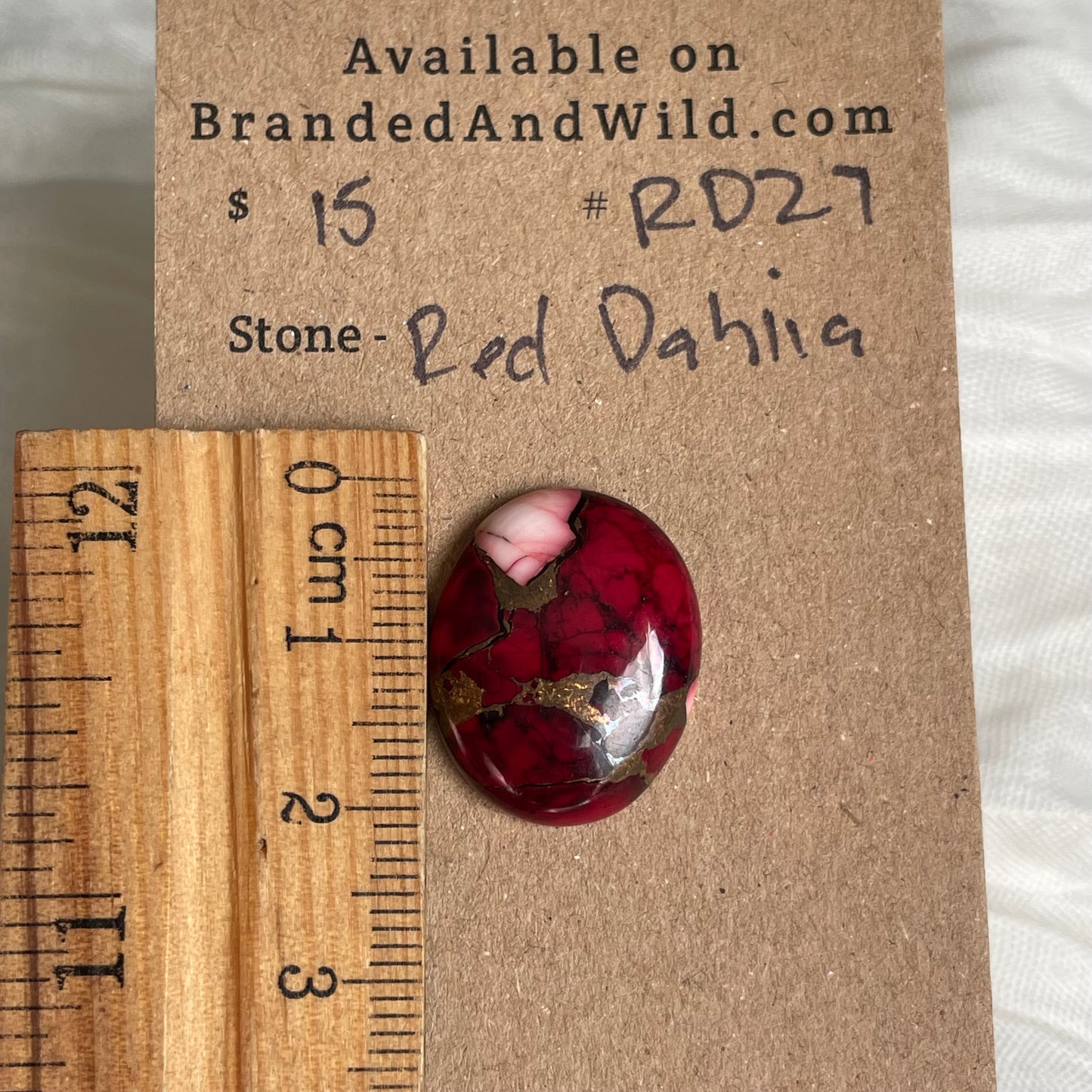 Red Dahlia Cabochon - RD27 E357D262-77A8-439C-AAE3-BFC61CF990BF Brandedandwild.com