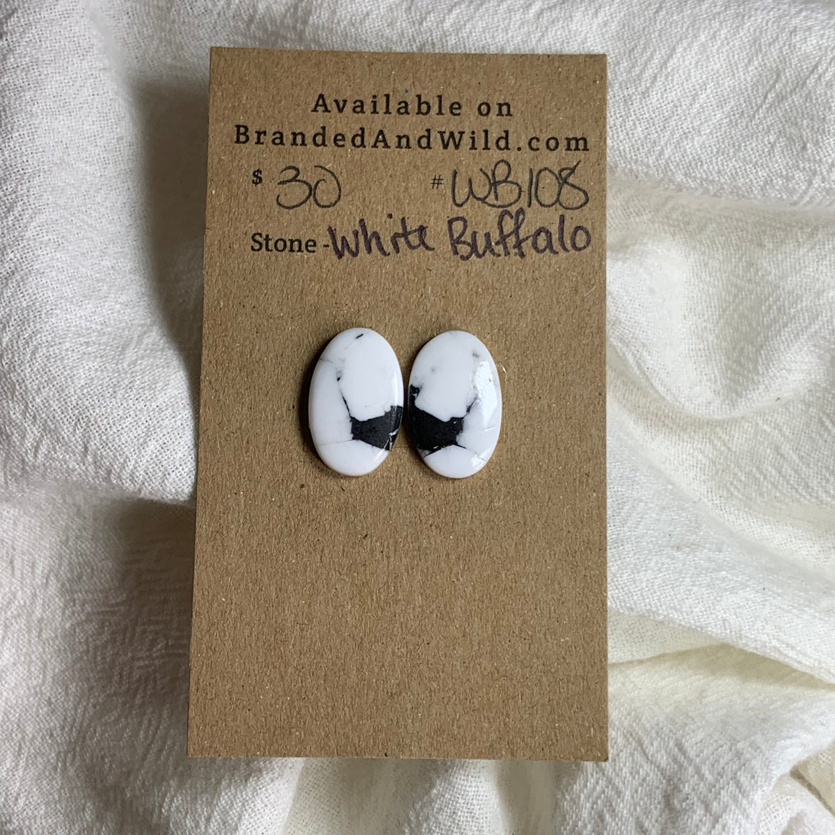 White Buffalo Cabochon - WB108 E384E0B3-410A-4682-B4B2-00DAC08CEB1F Brandedandwild.com