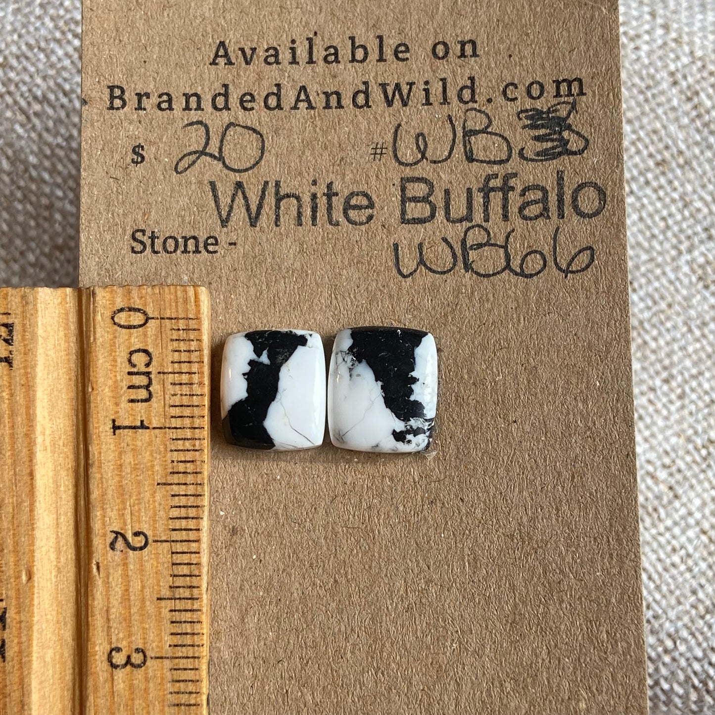 White Buffalo Cabochon - WB66 E3D00A13-9B15-4373-84BC-6210BEC705ED Brandedandwild.com