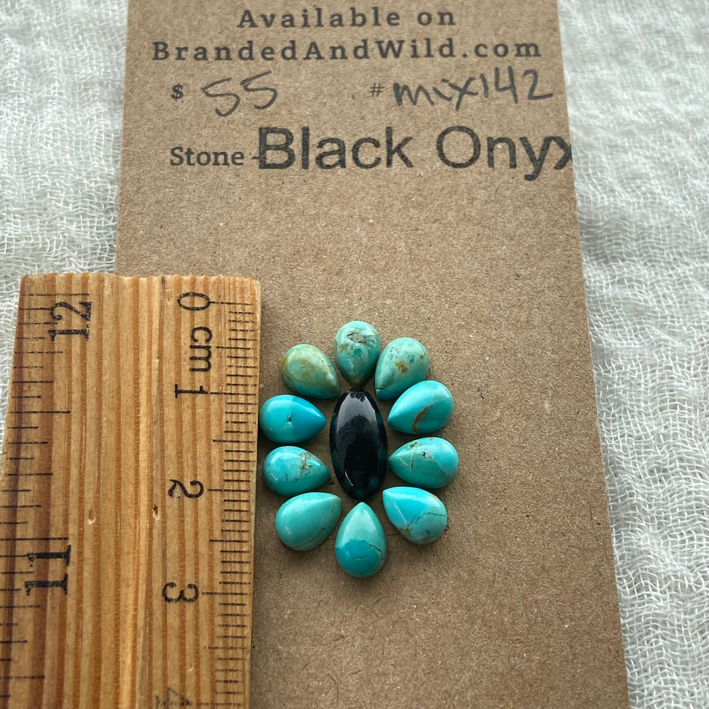 Kingman / Black Onyx Cabochon - Mix142