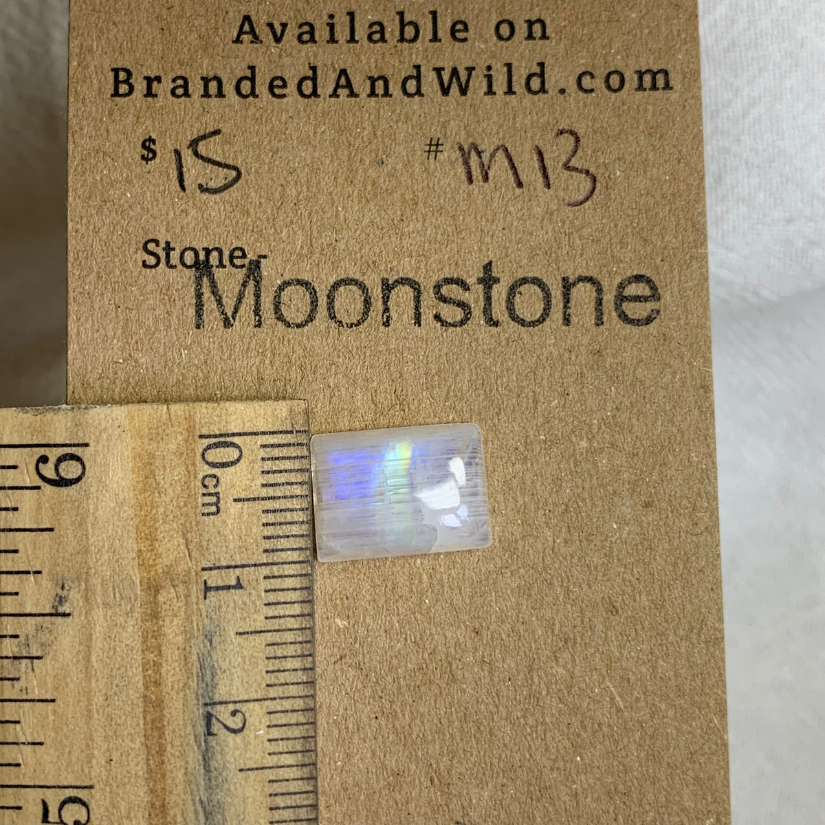 Moonstone Cabochon - MS13 E4516521-9D55-4B98-8E5D-3152CF3CBE82 Brandedandwild.com