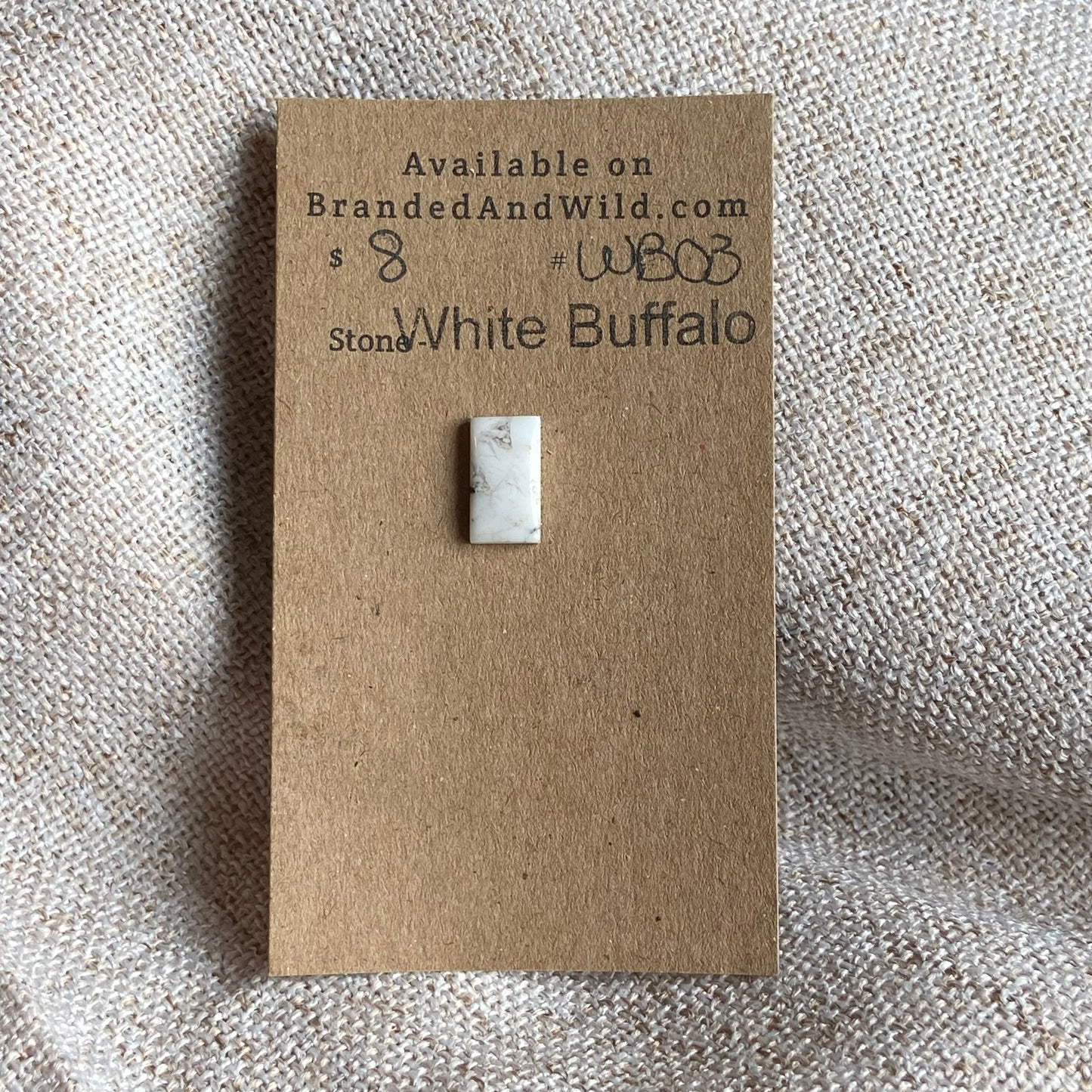 White Buffalo Cabochon - WB03 E4596F17-2737-4E3E-8B72-649AD2601A04 Brandedandwild.com