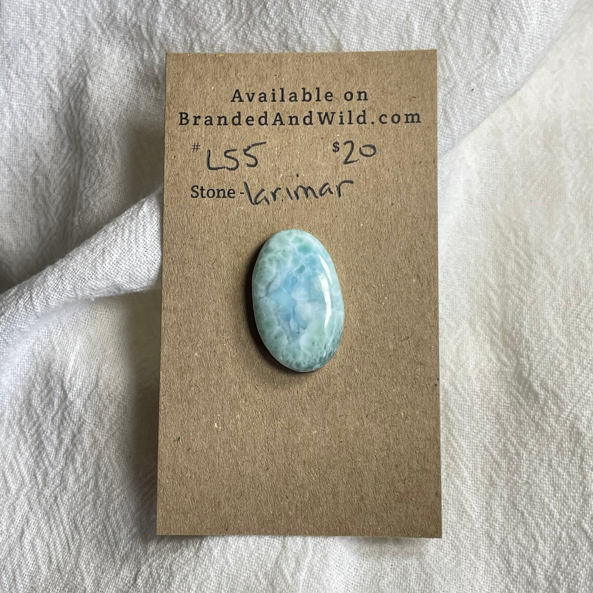 Larimar Cabochon - L55 E45BDA19-AE32-4772-9BC9-7601E0A0CF7C Brandedandwild.com