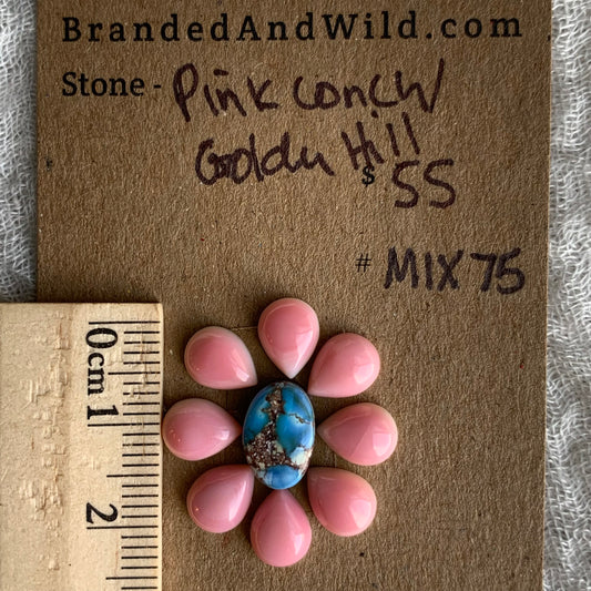 Pink Conch/Golden Hill Cabochon - MIX75