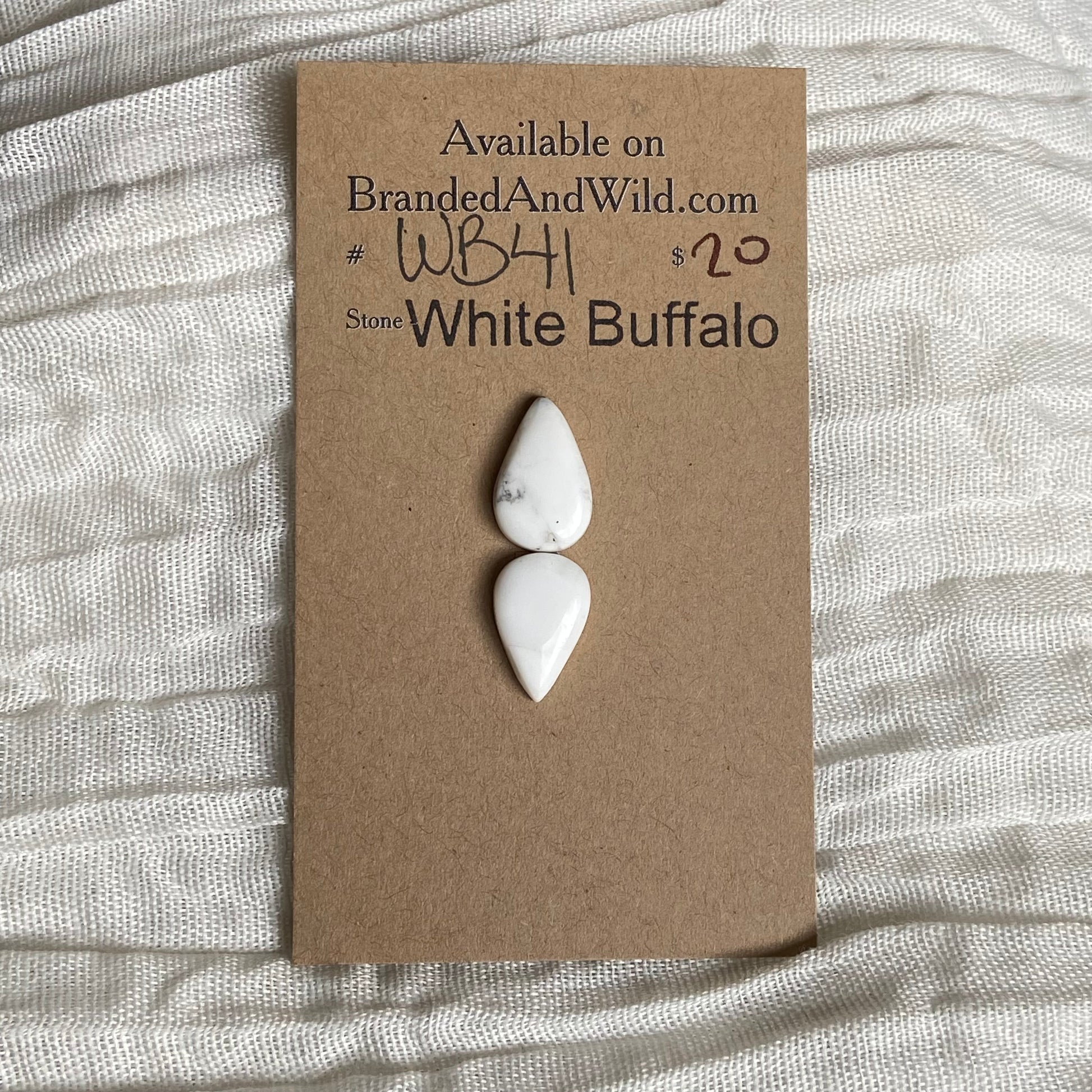 White Buffalo Cabochon - WB41 E4C159BA-00E9-480A-A81C-581FA371DA4A Brandedandwild.com