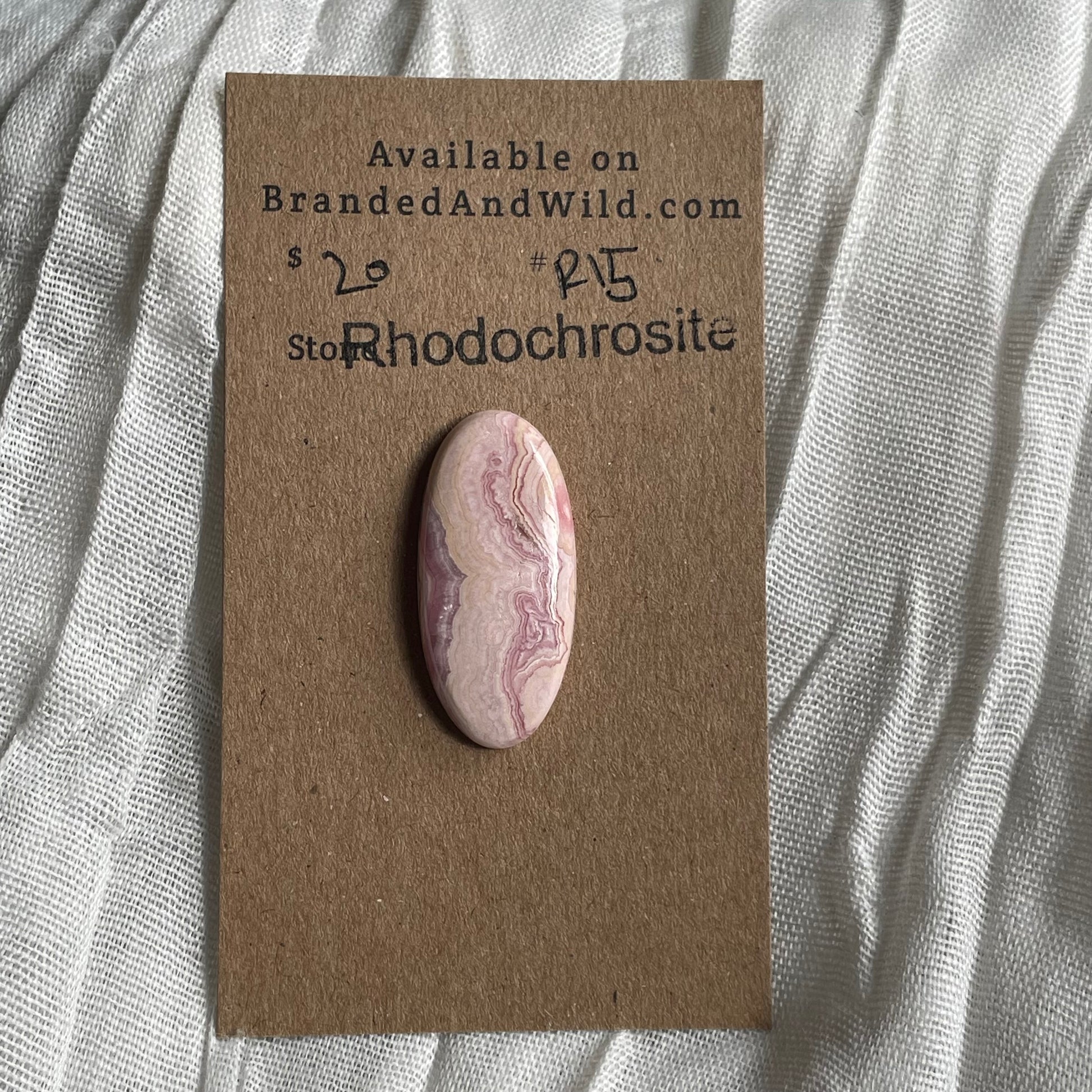 Rhodochrosite Cabochon - R15 E4EE11FA-490E-46A2-8D19-BD5B46BEE79B Brandedandwild.com