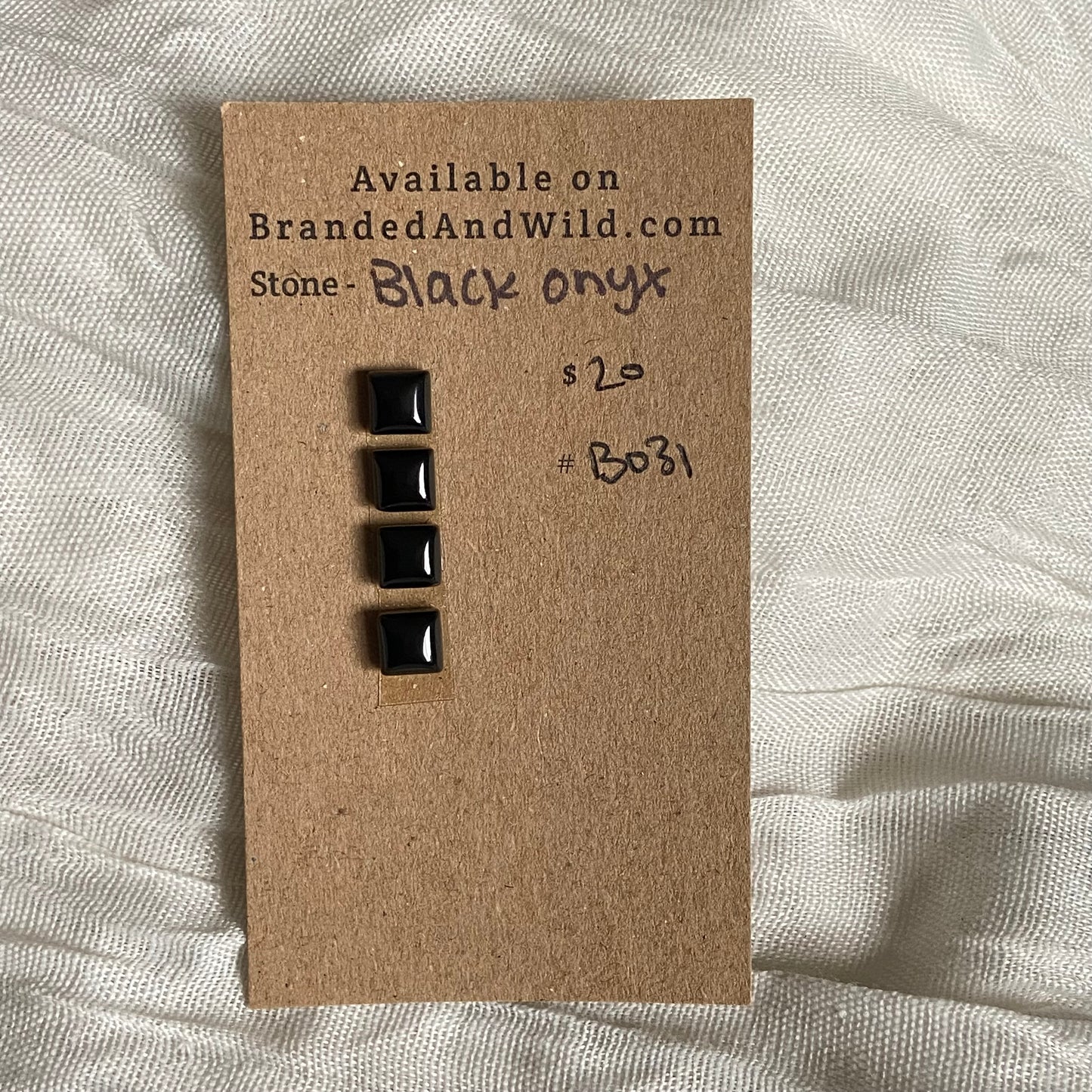 Black Onyx - Cabochon - B031 E51C669E-DA2F-4AB9-A237-691369252505 Brandedandwild.com
