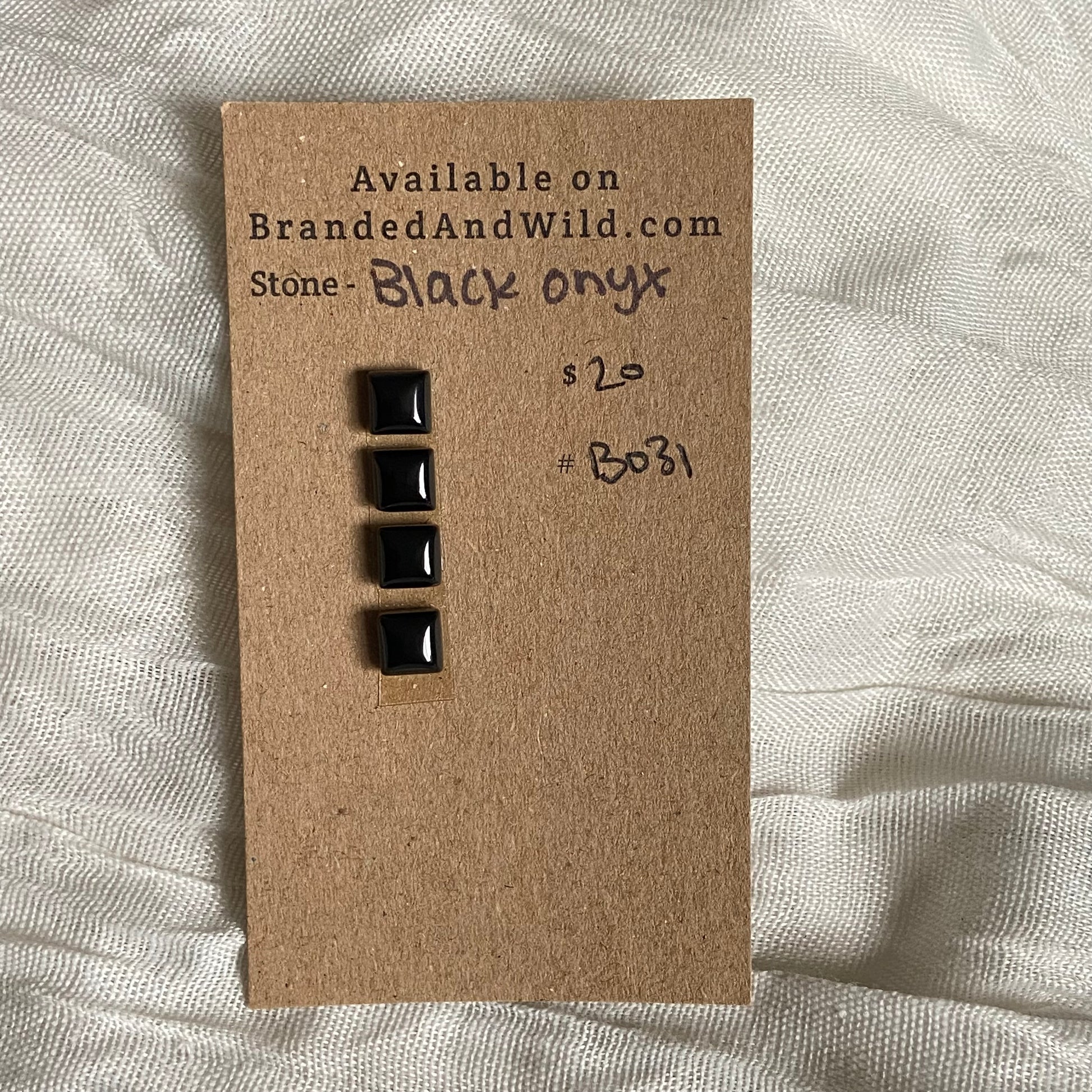 Black Onyx - Cabochon - B031 E51C669E-DA2F-4AB9-A237-691369252505 Brandedandwild.com