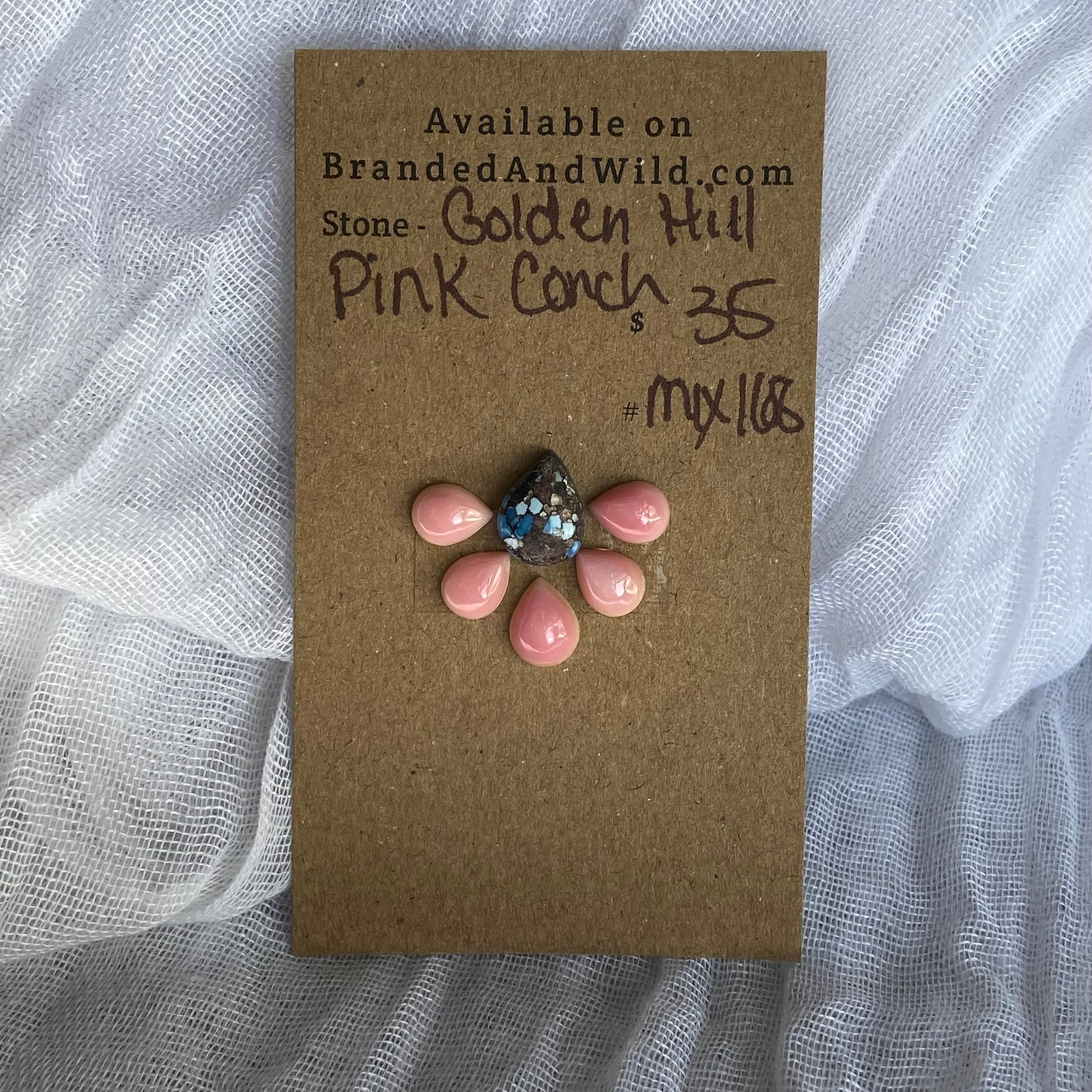 Golden Hill/Pink Conch Cabochon - Mix168