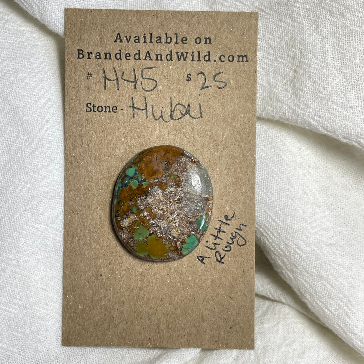 Hubei Turquoise Cabochon - H45. A little rough E5BFFD69-77B1-4DE0-B2CB-BD2132B76CDC Brandedandwild.com