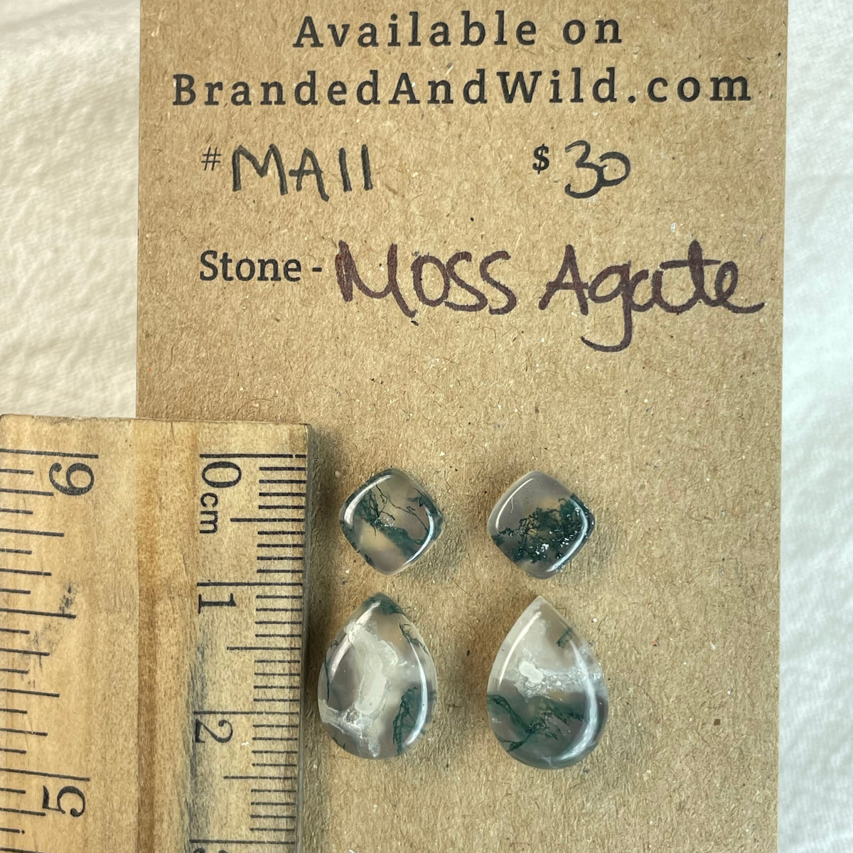 Moss Agate Cabochon - MA11 E5C84789-EAC5-4A9E-BAC4-73AFADCF9834 Brandedandwild.com