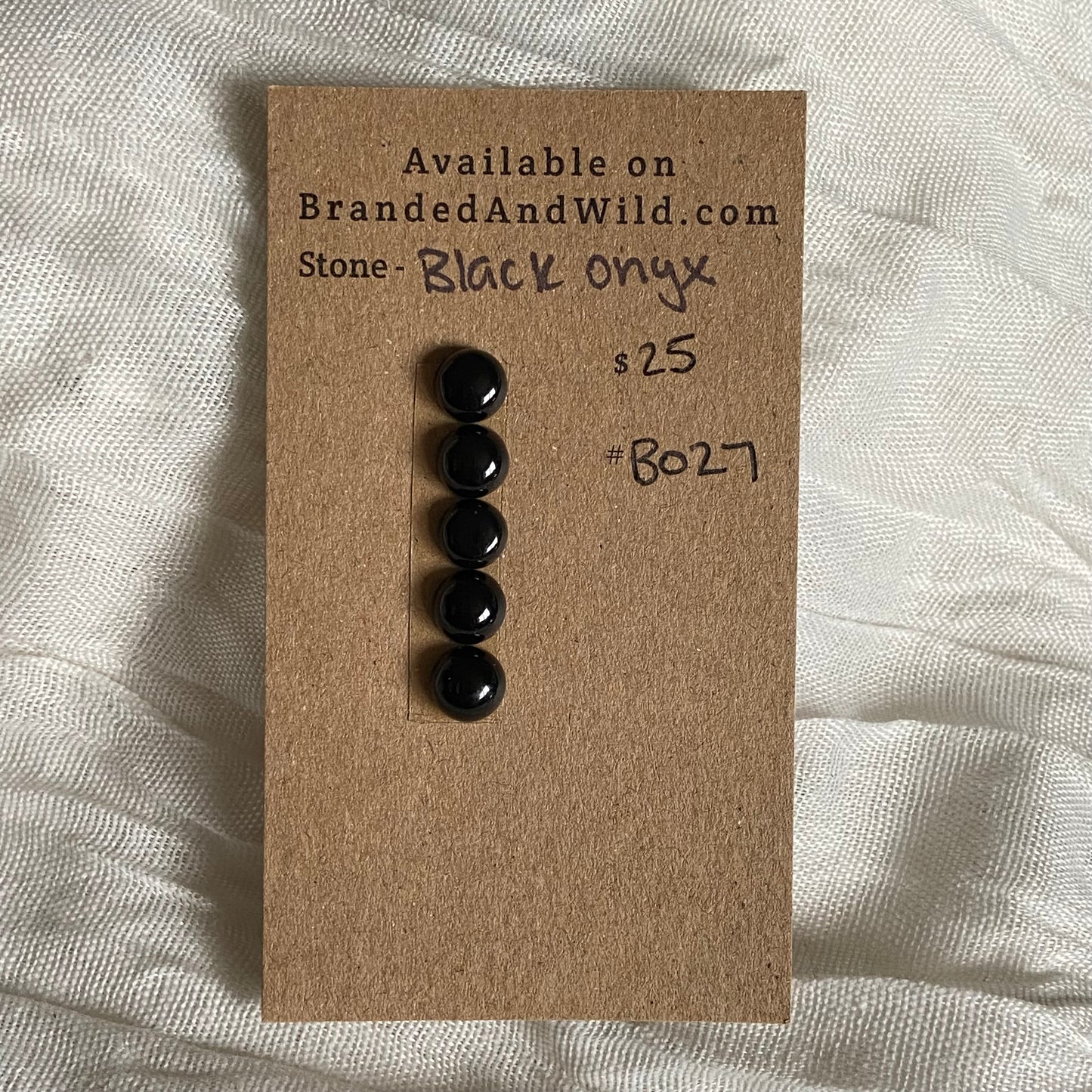 Black Onyx - Cabochon - B027 E611994A-33A8-42E8-9B00-25DFA60CCBE3 Brandedandwild.com