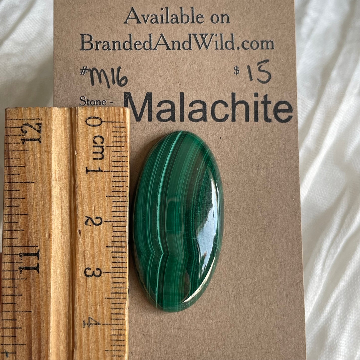Malachite Cabochon - M16 E6233417-37D8-466F-B4D7-AF40B633134E Brandedandwild.com