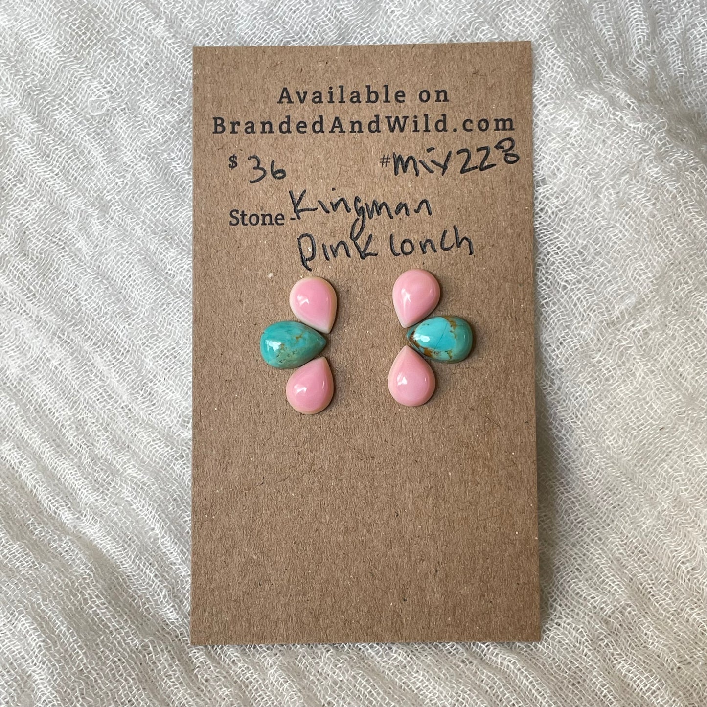 Kingman / Pink Conch Cabochon - Mix228 E6337CFA-A124-47A2-9F05-FFABA0F36E0C Brandedandwild.com