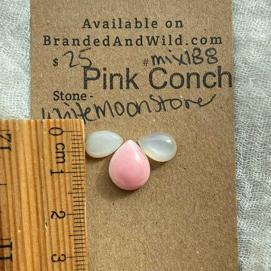 Pink Conch / White Moonstone- Mix188
