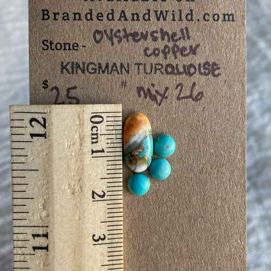 Kingman / Oyster Shell Cabochon - Mix26