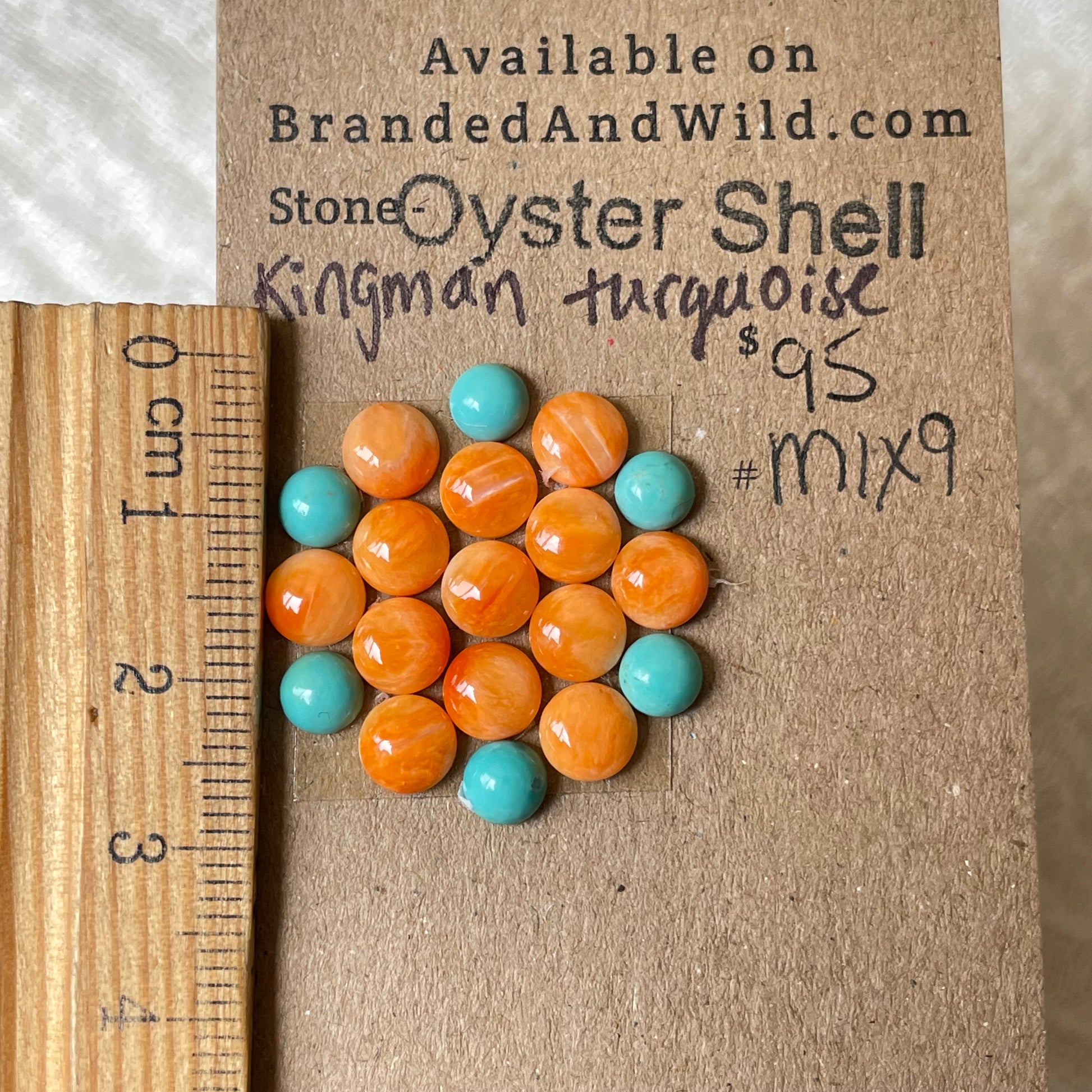 Oyster Shell / Kingman Cabochon - Mix9 E6AAFD3A-84EF-4F43-AF9E-82BB73E7B150 Brandedandwild.com