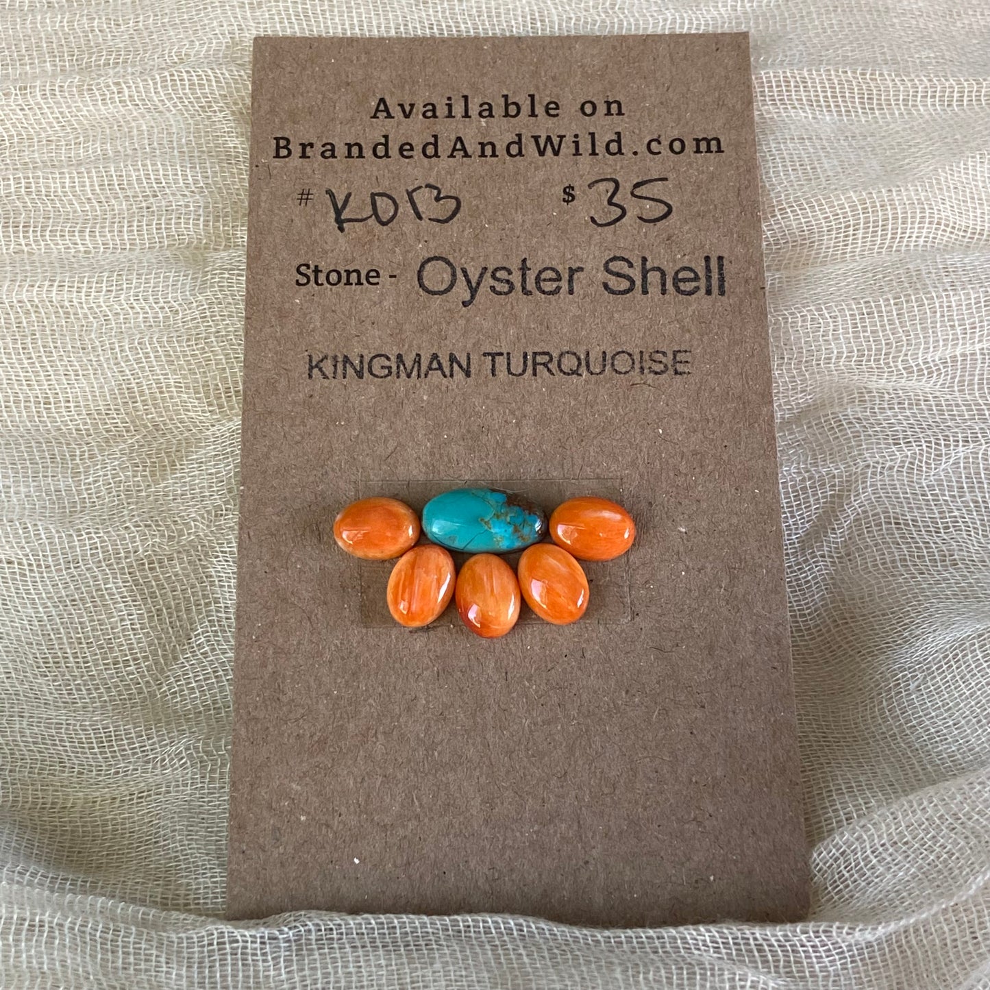 Oystershell / Kingman Turquoise Cabochon - K013 E6DB2586-2289-4EB3-8DA5-99BF89784AF3 Brandedandwild.com