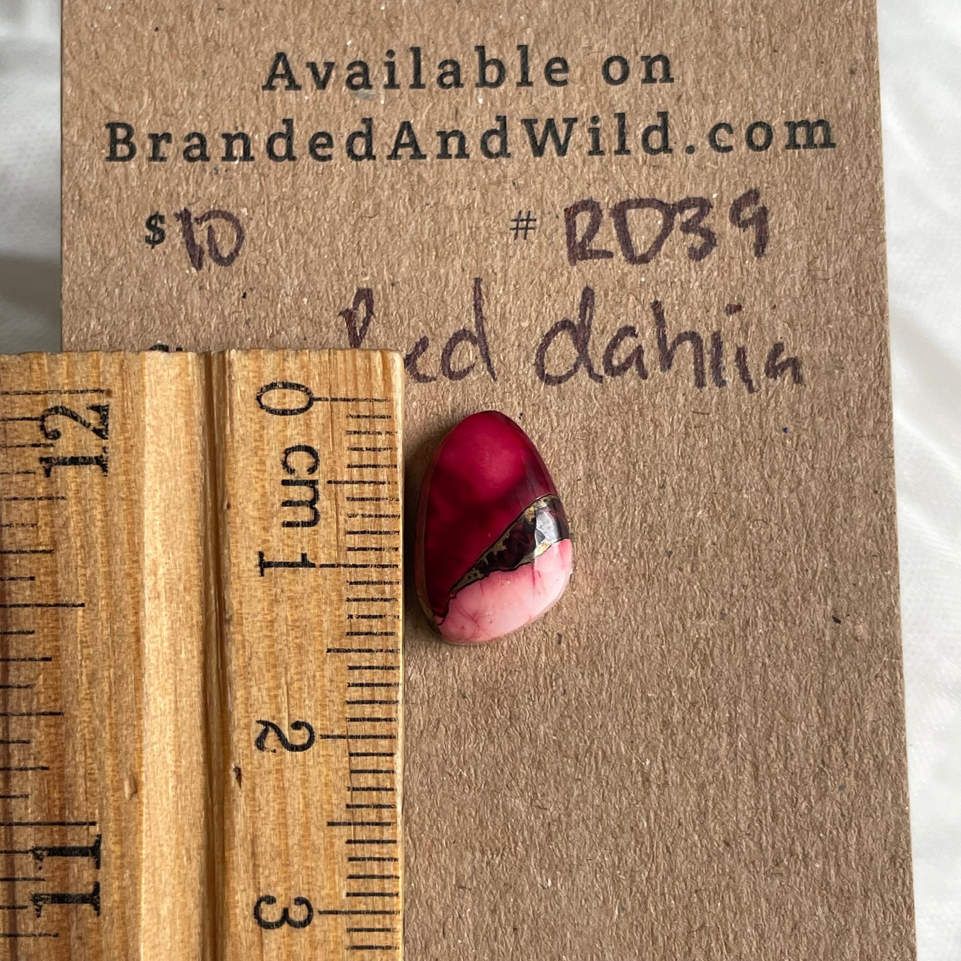 Red Dahlia Cabochon - RD39 E6E16F97-8EFD-4F35-A053-E4D5E4D44963 Brandedandwild.com