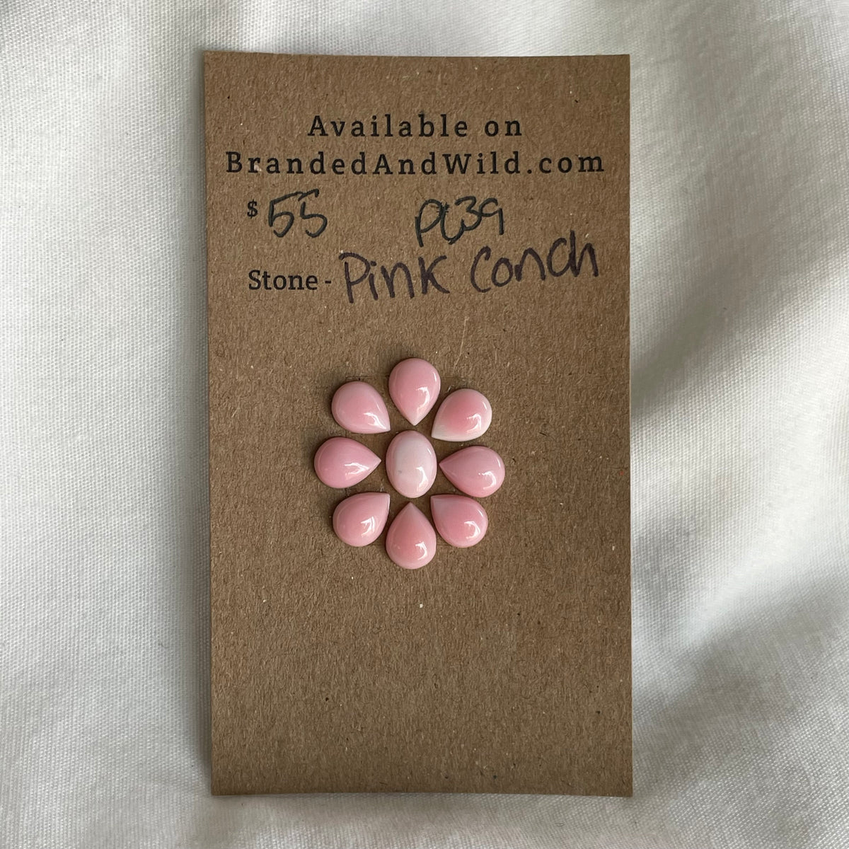 Pink Conch Cabochon - PC39 E6F90A12-086C-419E-945A-0885CBC42E64 Brandedandwild.com