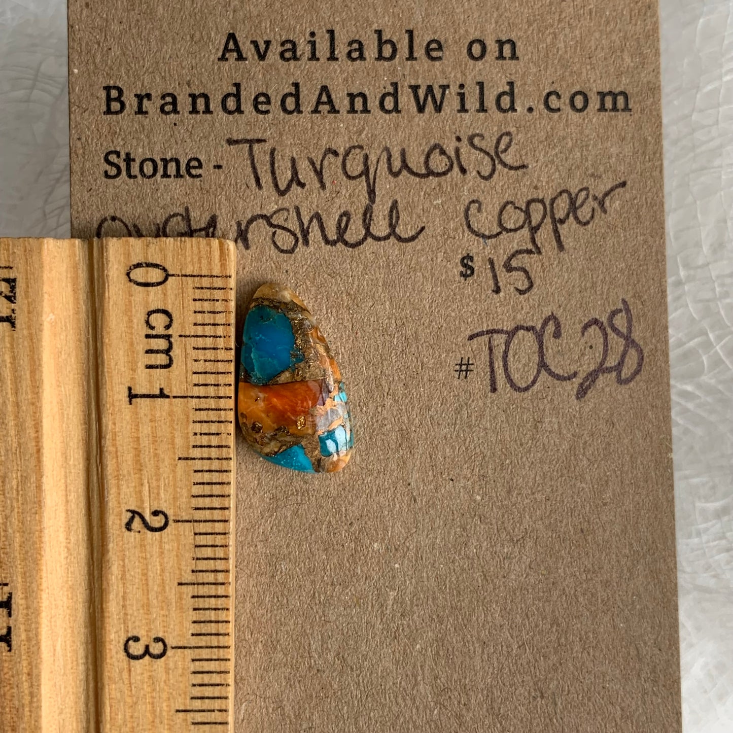 Turquoise, Oystershell, Copper Cabochon - TOC28