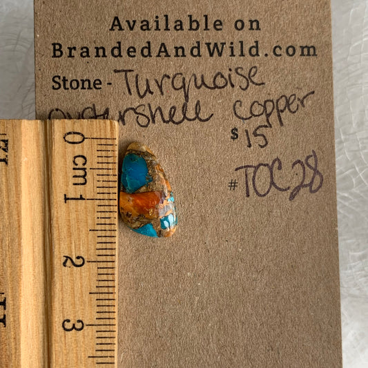 Turquoise, Oystershell, Copper Cabochon - TOC28
