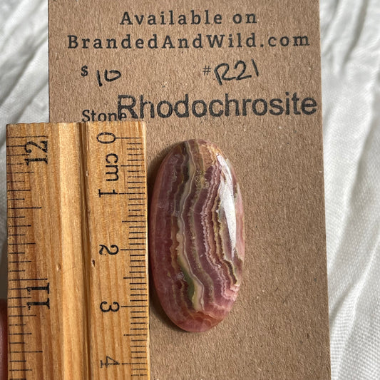 Rhodochrosite Cabochon - R21 E768F7BF-2568-4D1E-B0ED-1A23D628A8A0 Brandedandwild.com