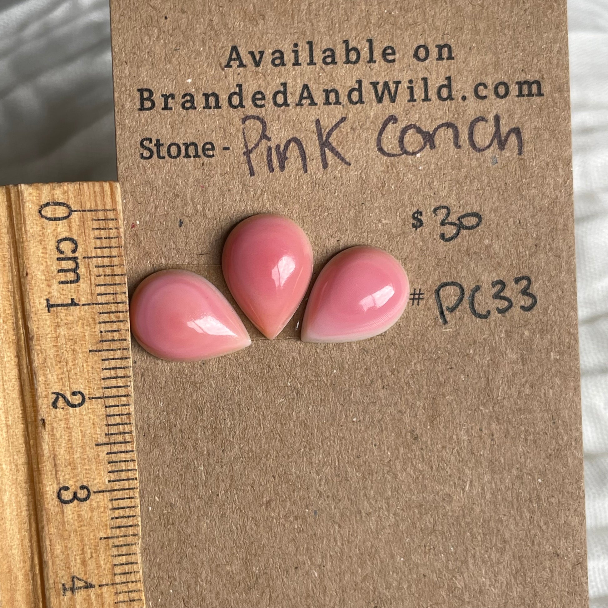 Pink Conch Cabochon - PC33 E79F6410-1264-4450-9B15-6D055ACC6D18 Brandedandwild.com