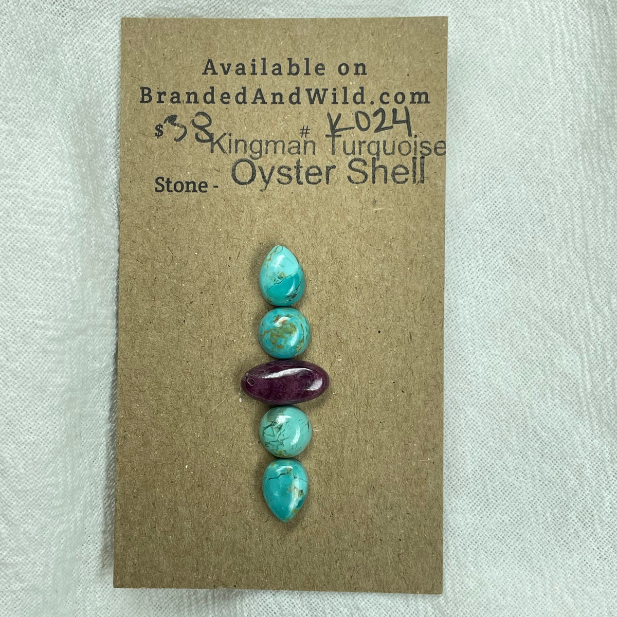 Oystershell - Kingman Turquoise Cabochon - K024 E7ACB813-D72A-4445-82D5-0BE7294CC032 Brandedandwild.com