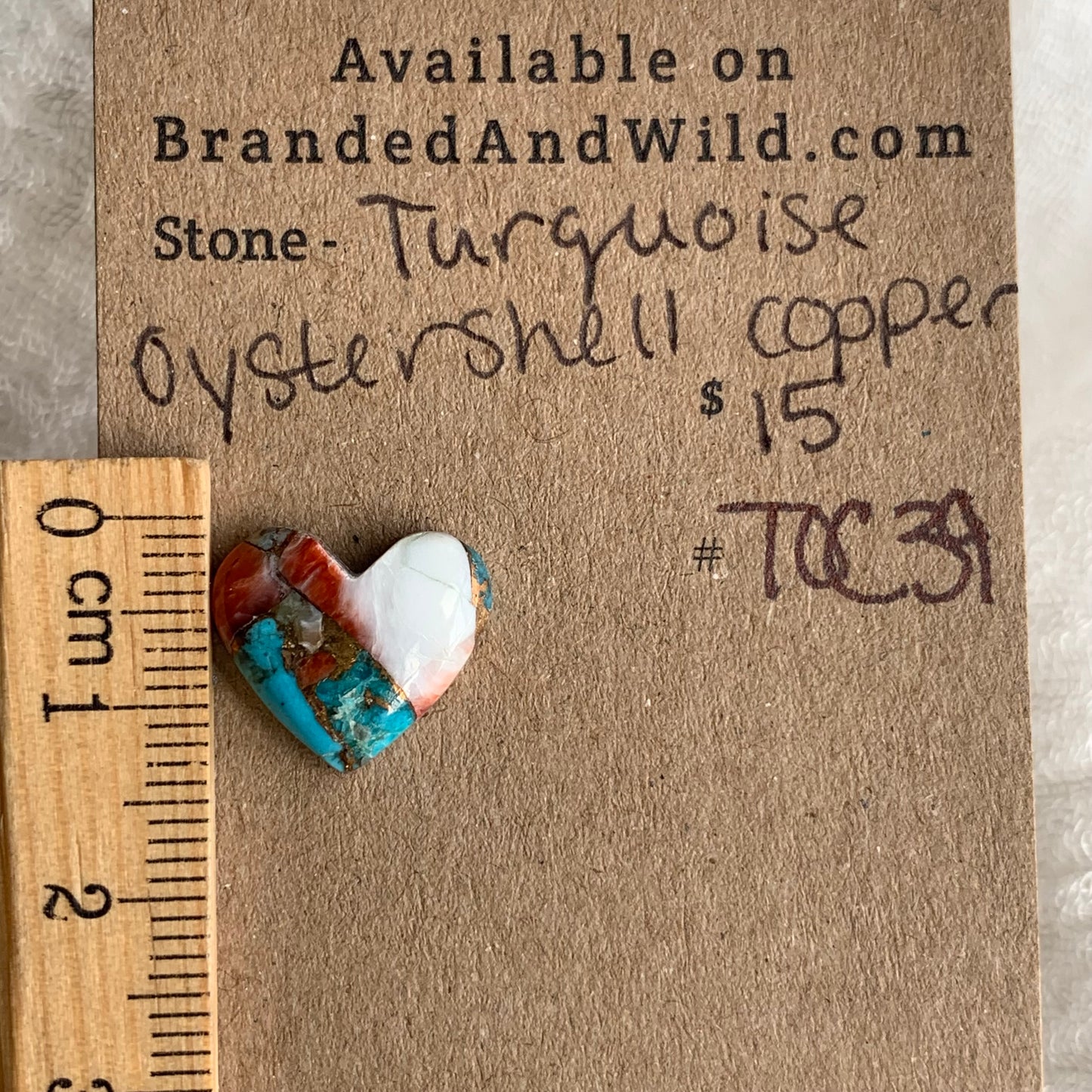 Turquoise, Oystershell, Copper Cabochon - TOC37