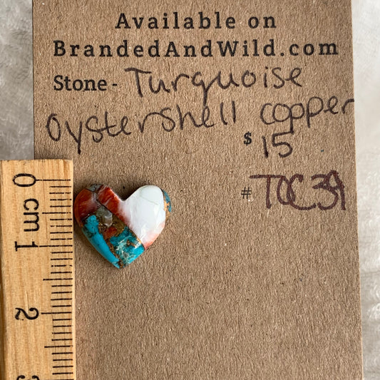 Turquoise, Oystershell, Copper Cabochon - TOC37