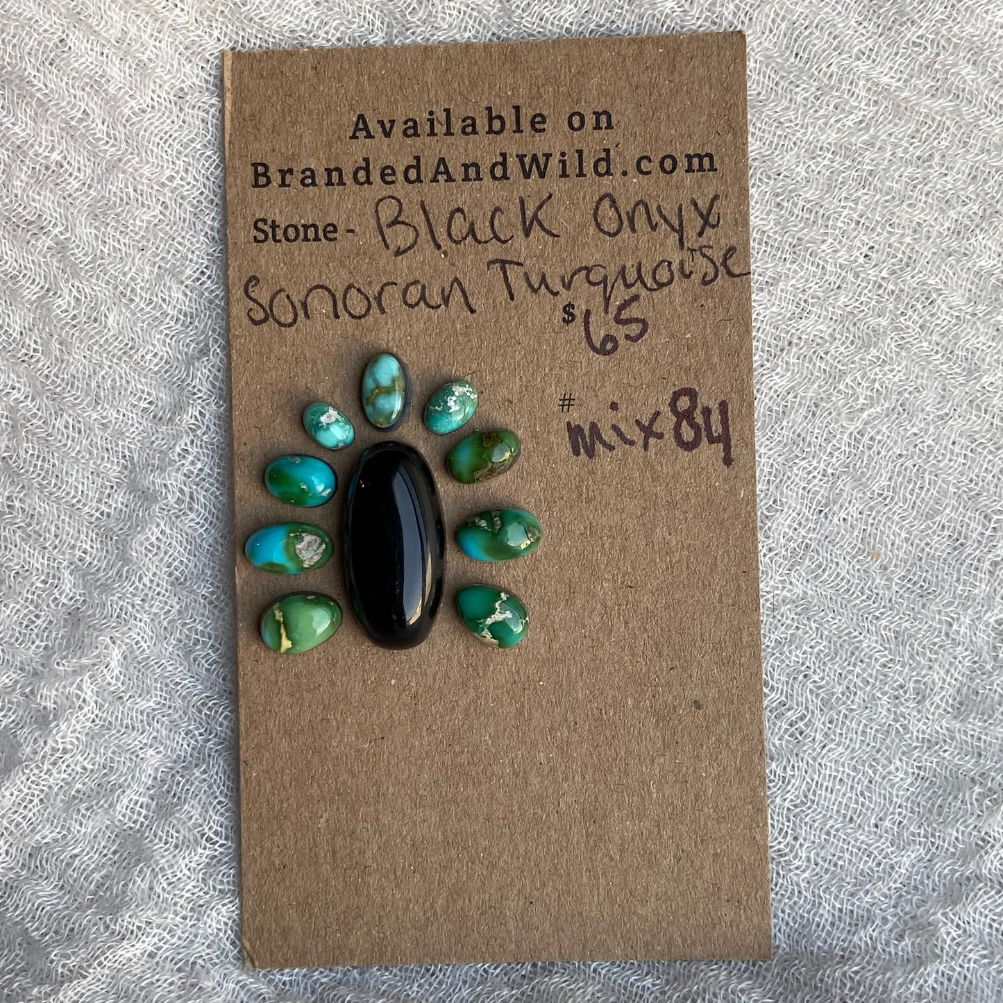 Black Onyx - Sonoran Turquoise Cabochon - MIX84
