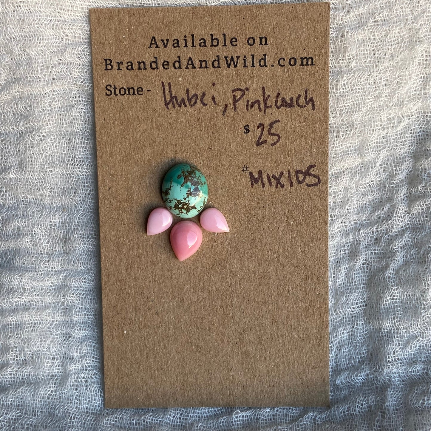 Hubei Turquoise / Pink Conch Cabochon - MIX105