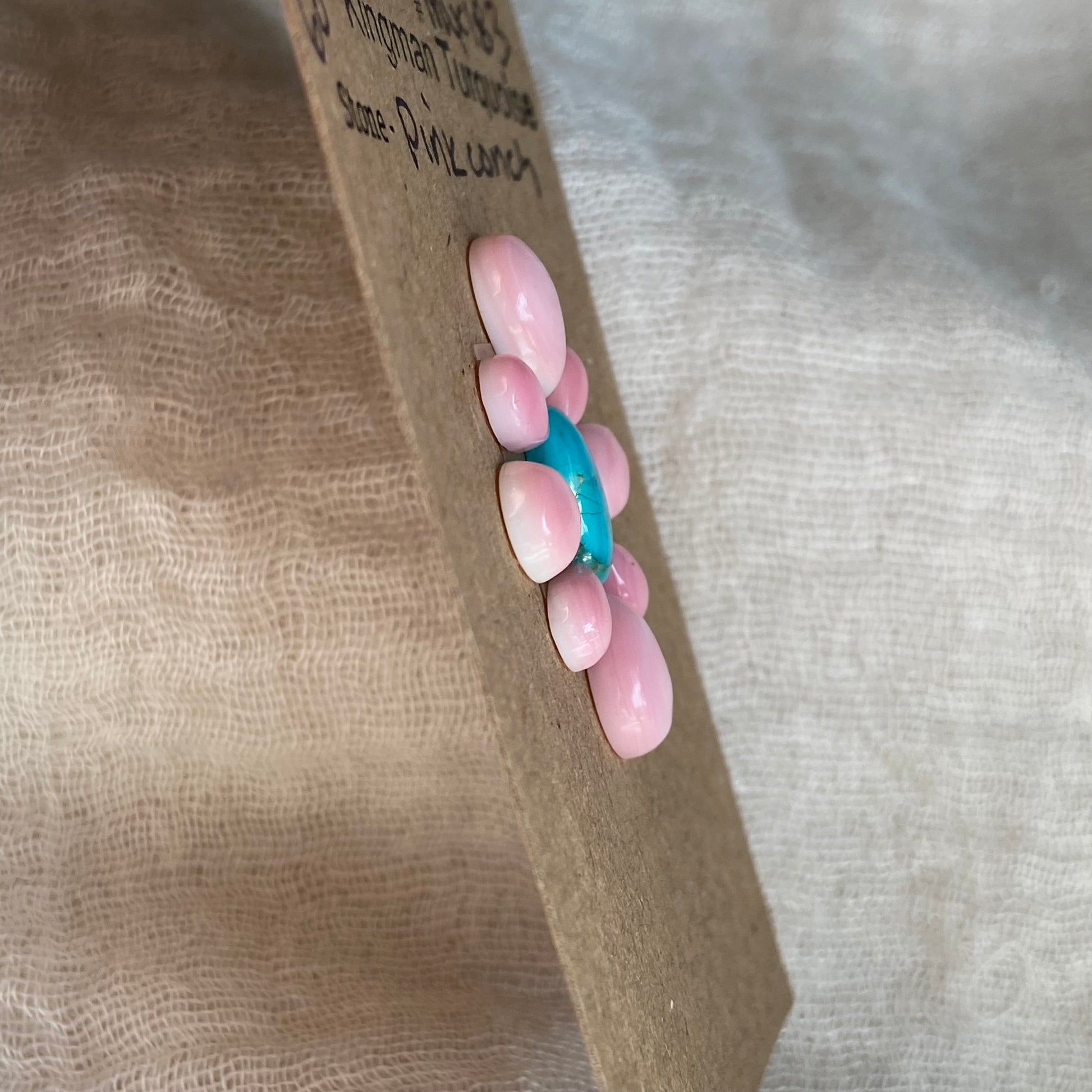 Pink Conch / Kingman Turquoise Cabochon - MIX183 E8788C0A-FE40-423E-ADB5-B29BCEF3AA55 Brandedandwild.com