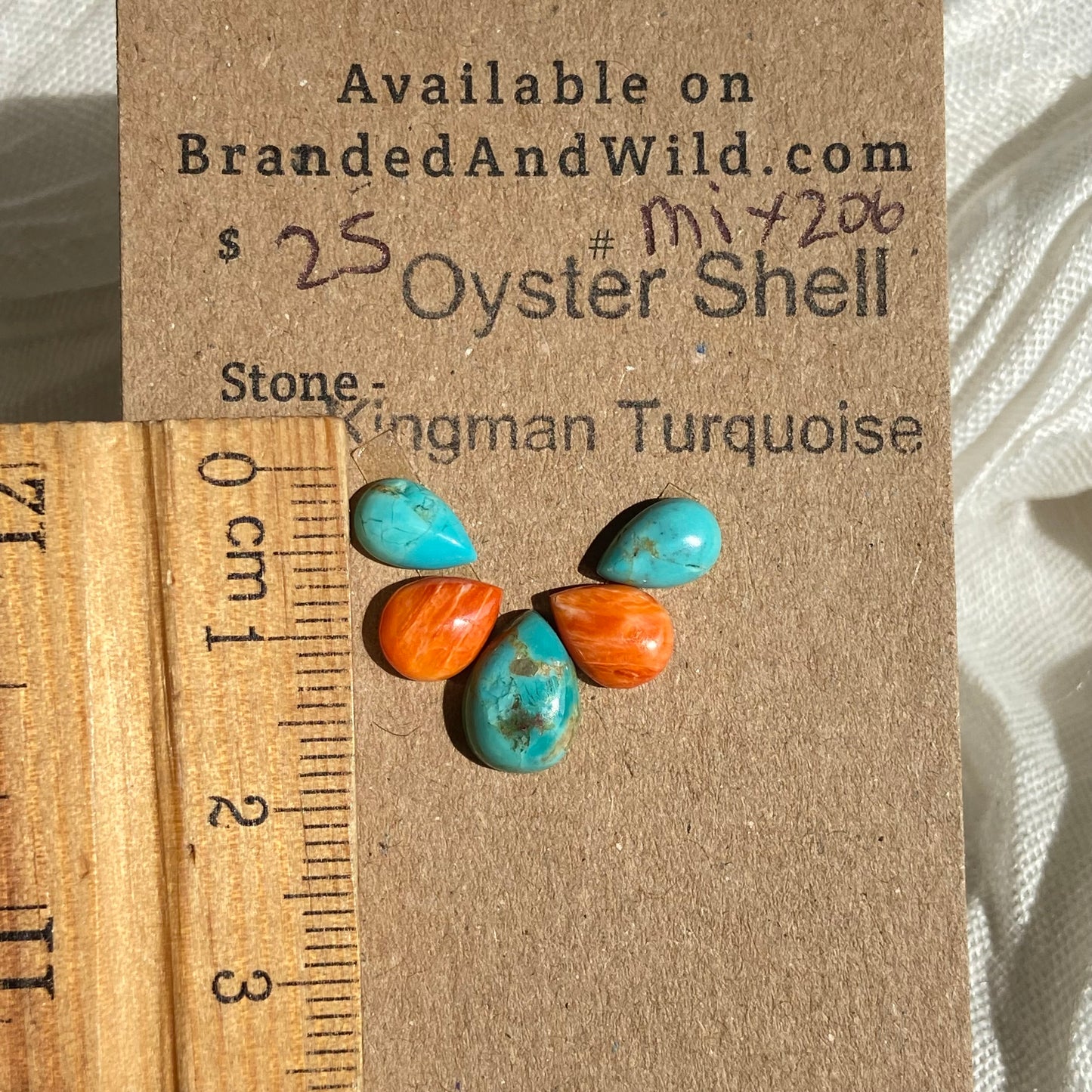 Oystershell / Kingman Turquoise Cabochon - MIX206 E89BB8B1-43CC-4FA3-9976-56E69D4E73E5 Brandedandwild.com
