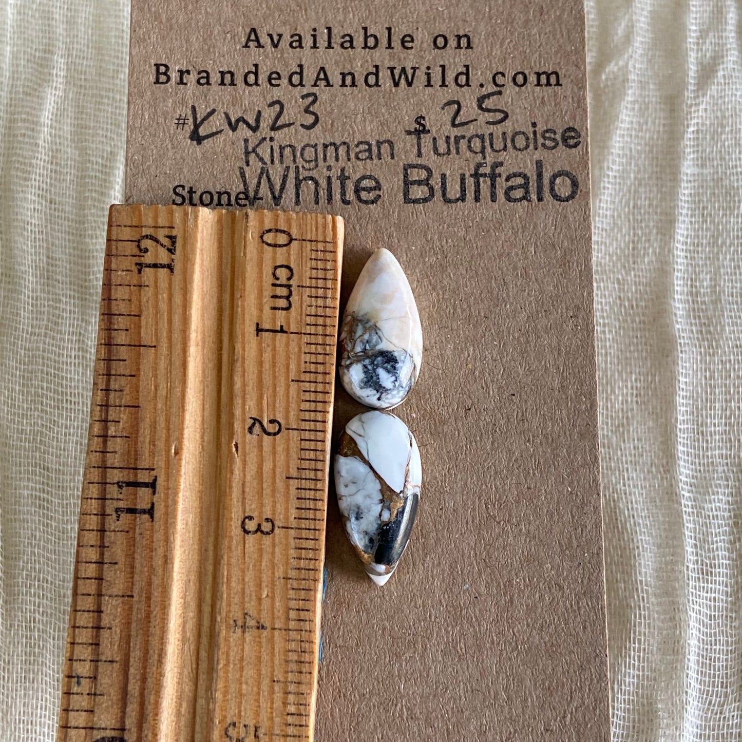 Kingman Turquoise, White Buffalo, Copper Cabochon - KW23