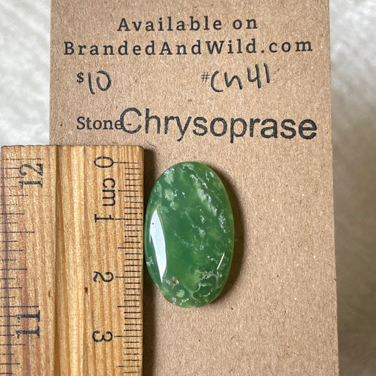 Chrysoprase Cabochon - Ch41 E8C4D1BA-311D-42A8-9571-861915609080 Brandedandwild.com