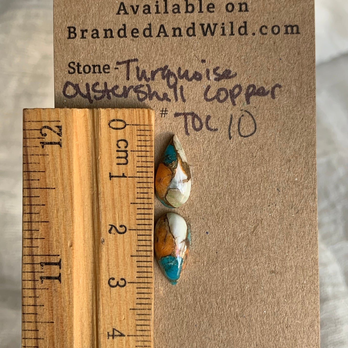 Turquoise, Oystershell, Copper Cabochon - TOC10