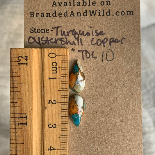 Turquoise, Oystershell, Copper Cabochon - TOC10