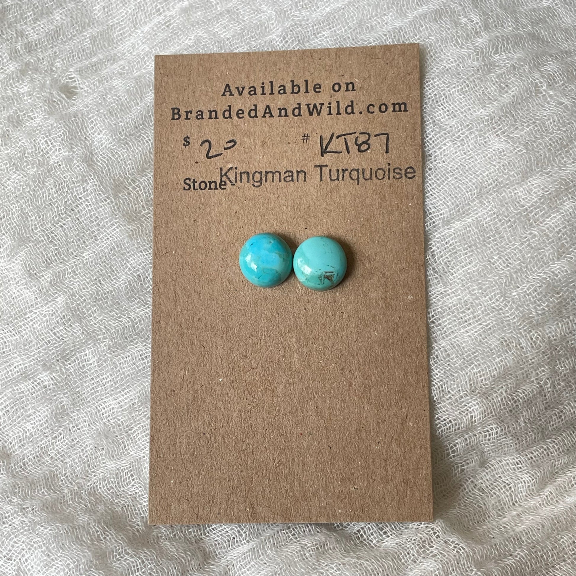 Kingman Turquoise Cabochon - KT87 E8CB9D13-40A1-4AD2-8447-84136C46FE60 Brandedandwild.com