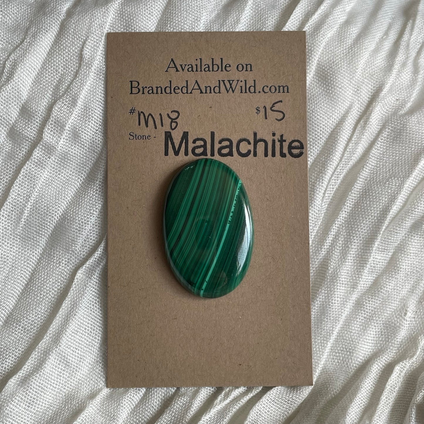 Malachite Cabochon - M18 E8DA5BF2-4E68-402D-AAB8-A7F2C3008D45 Brandedandwild.com
