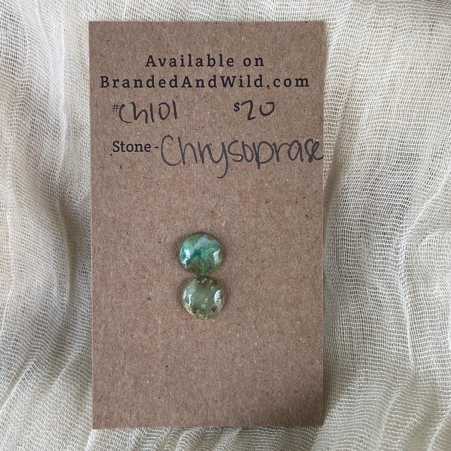 Chrysoprase Cabochon - Ch101 E8F73FE4-965C-4136-9717-541146E63213 Brandedandwild.com