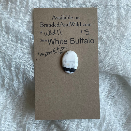 White Buffalo Cabochon - WB111 E8FC86DE-88DC-4AFF-97EA-42443B882BC3 Brandedandwild.com