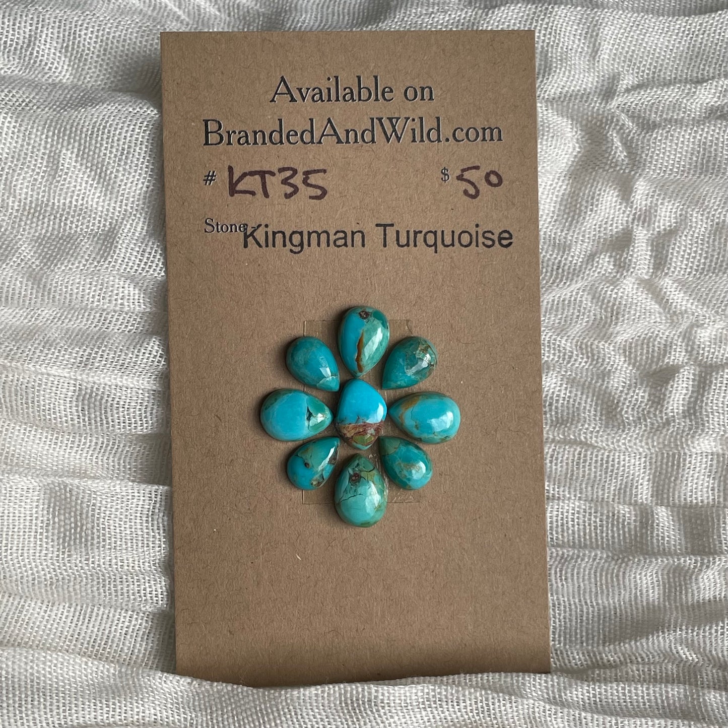 Kingman Turquoise Cabochon - KT35 E935BB8E-4705-4967-850E-6CD392265ECC Brandedandwild.com