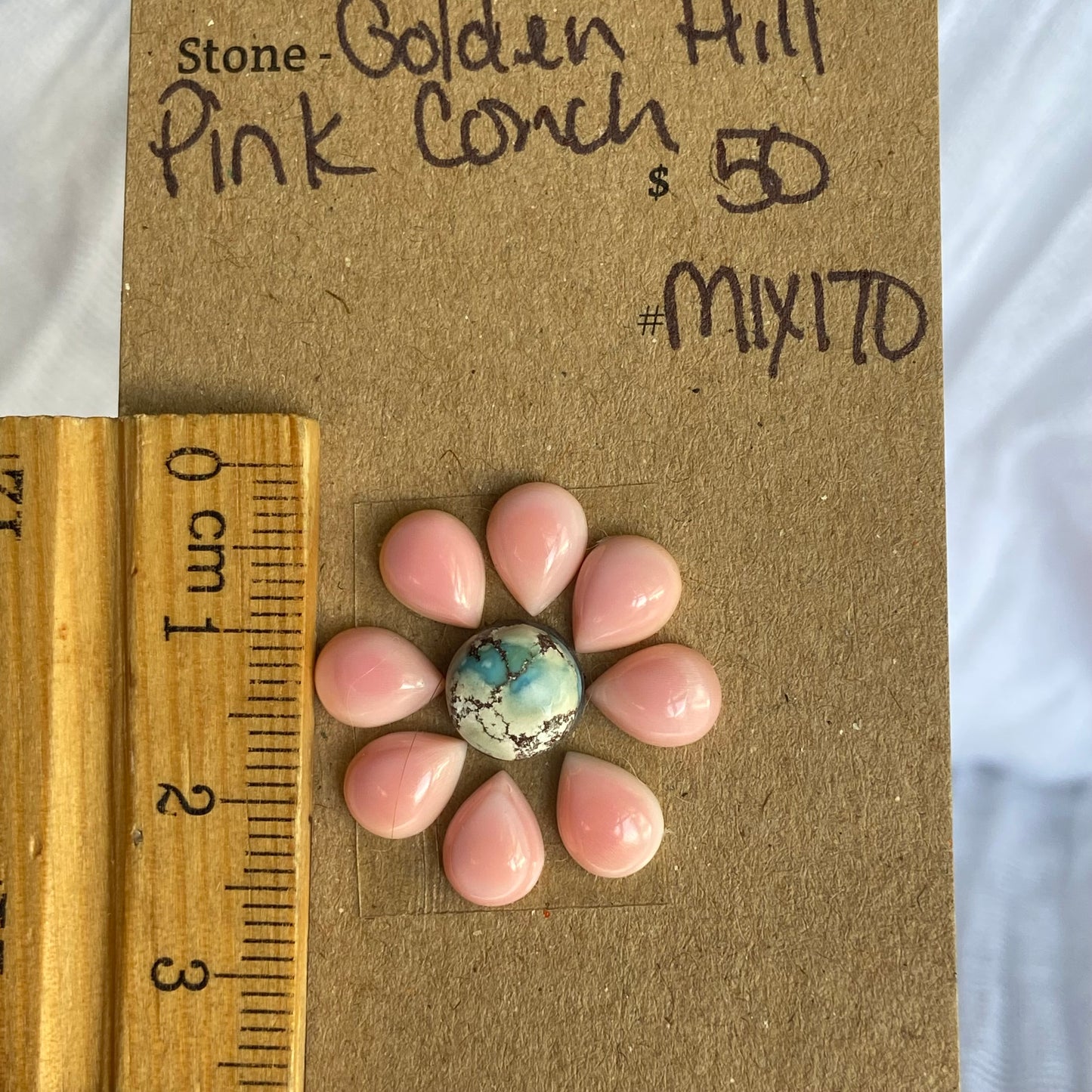 Golden Hill/Pink Conch Cabochon - Mix170