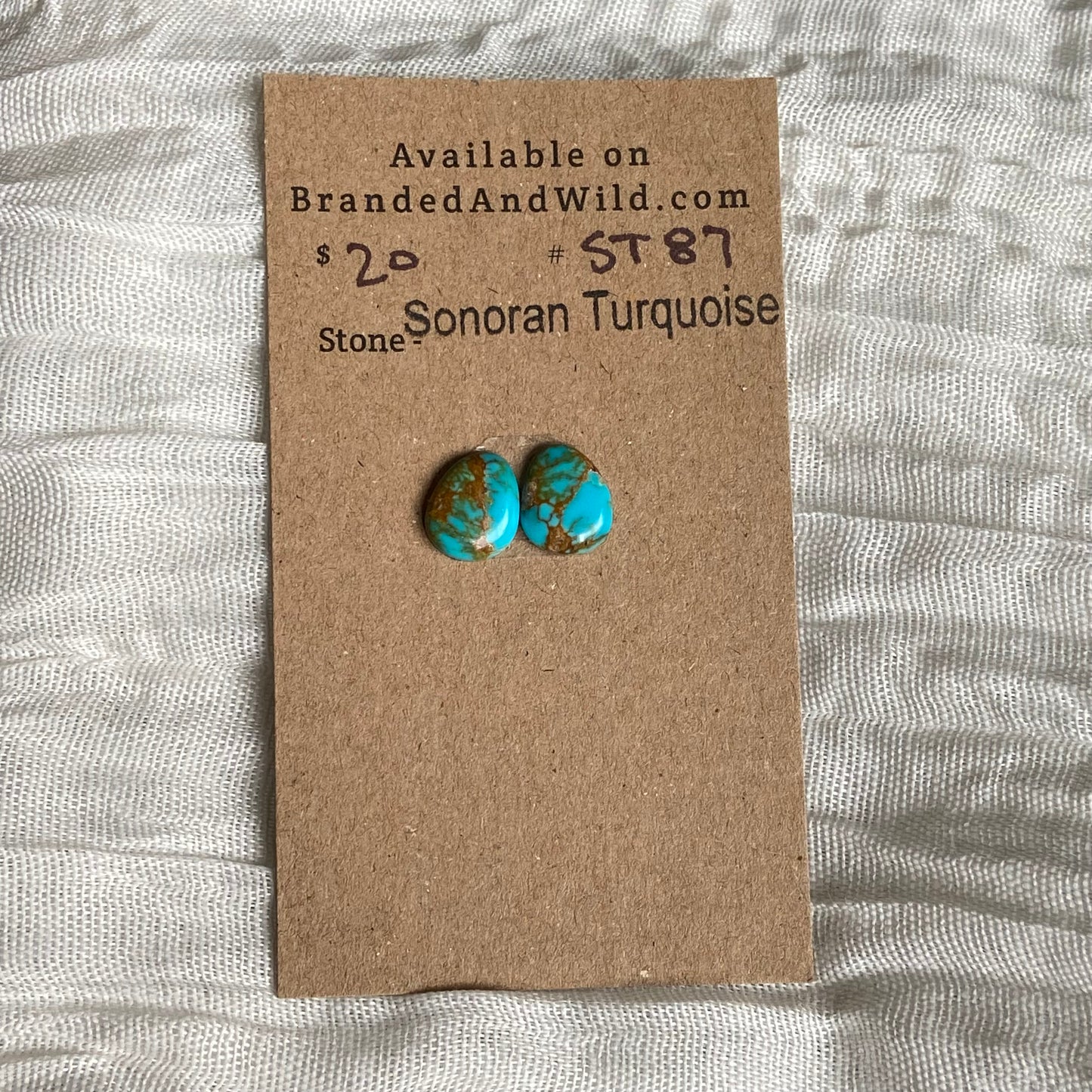 Sonoran Turquoise Cabochon - ST87 E97459AD-6BB6-48F3-8D7C-6CA6CFC89D9F Brandedandwild.com